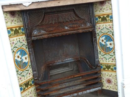 Reclaimed Victorian tiled fireplace