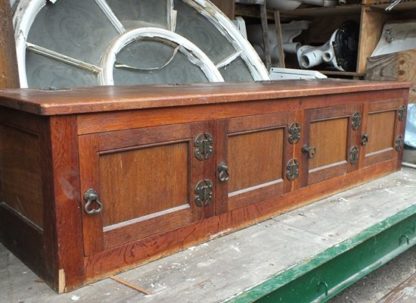 Old reclaimed oak storage bench