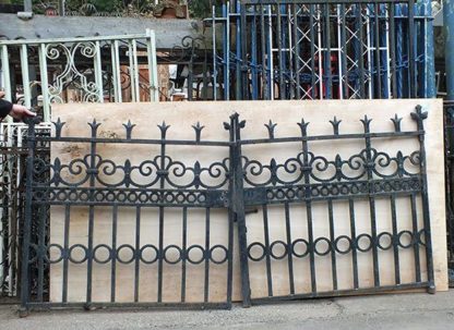 Heavy wrought iron gates