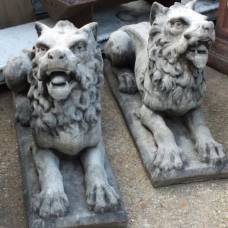 Ornamental hand cast lion statues